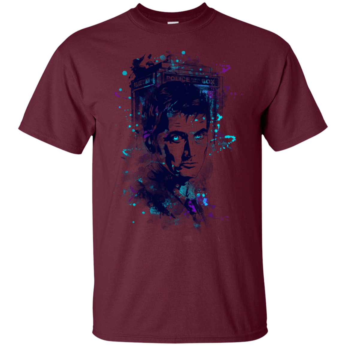 T-Shirts Maroon / S Water Colors Tenth Doctor T-Shirt