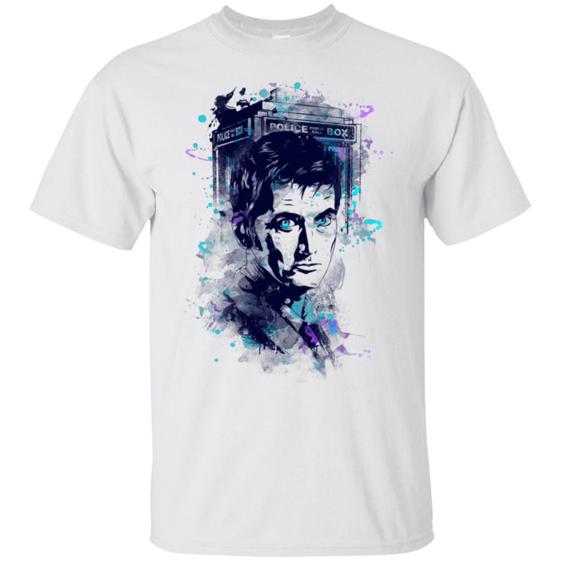 T-Shirts White / S Water Colors Tenth Doctor T-Shirt