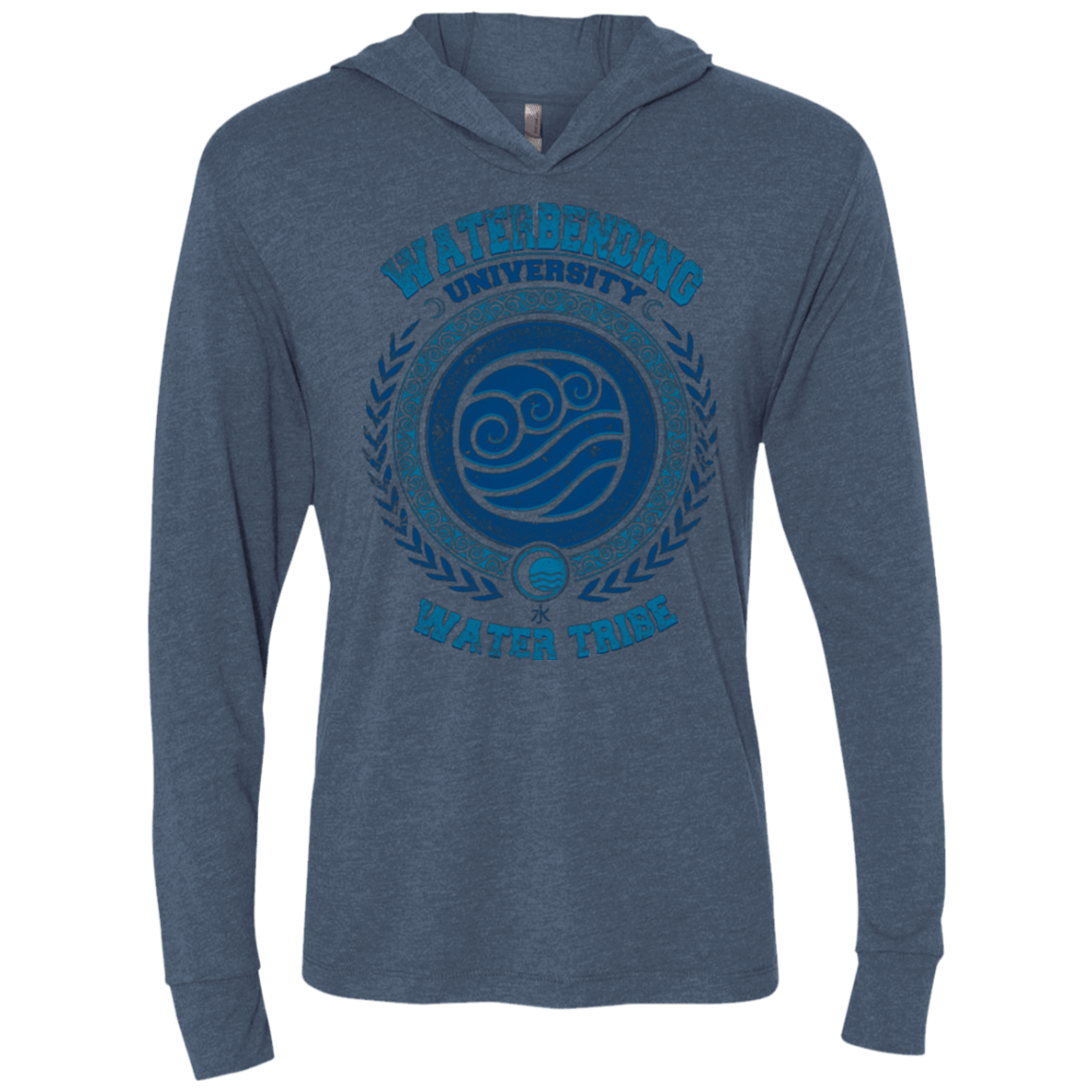 T-Shirts Indigo / X-Small Waterbending University Triblend Long Sleeve Hoodie Tee