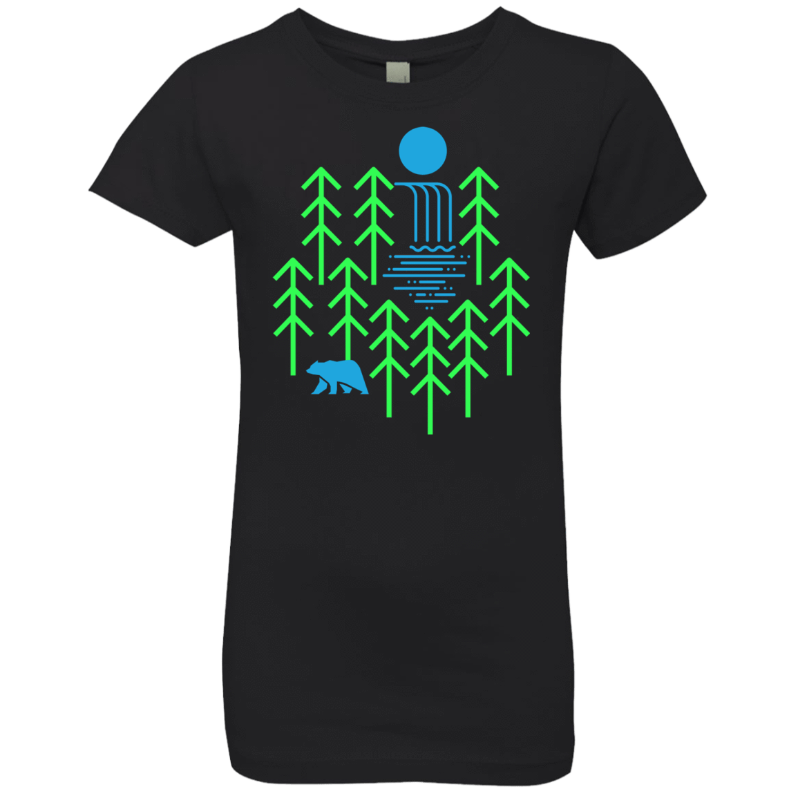 T-Shirts Black / YXS Waterfall Lake Girls Premium T-Shirt