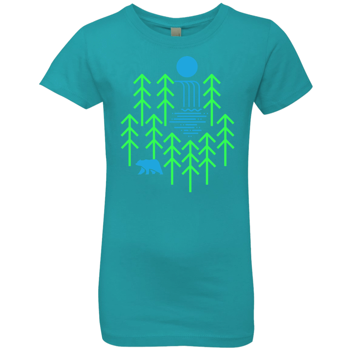 T-Shirts Tahiti Blue / YXS Waterfall Lake Girls Premium T-Shirt
