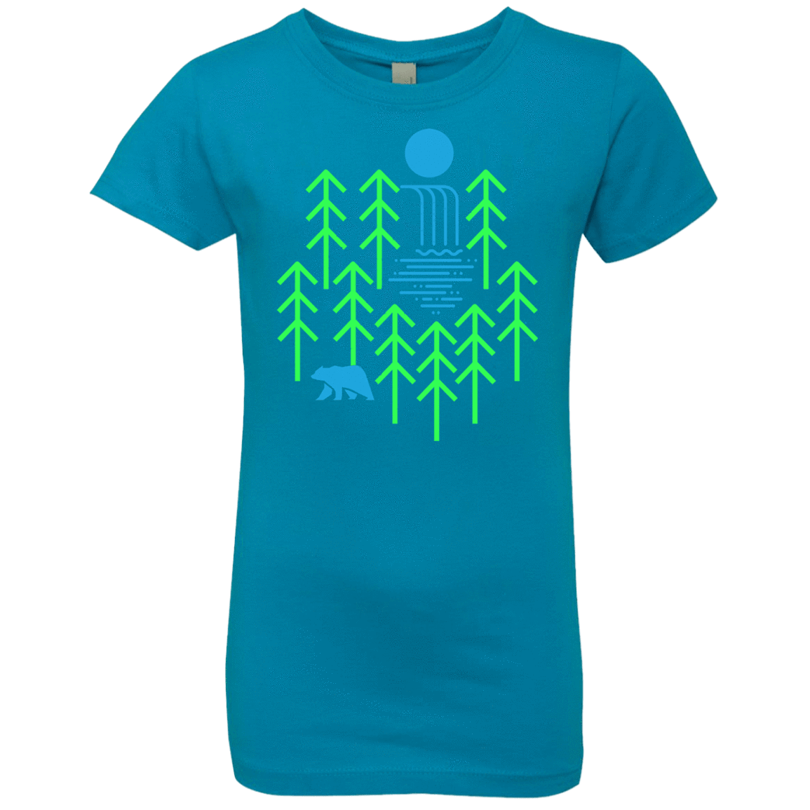 T-Shirts Turquoise / YXS Waterfall Lake Girls Premium T-Shirt