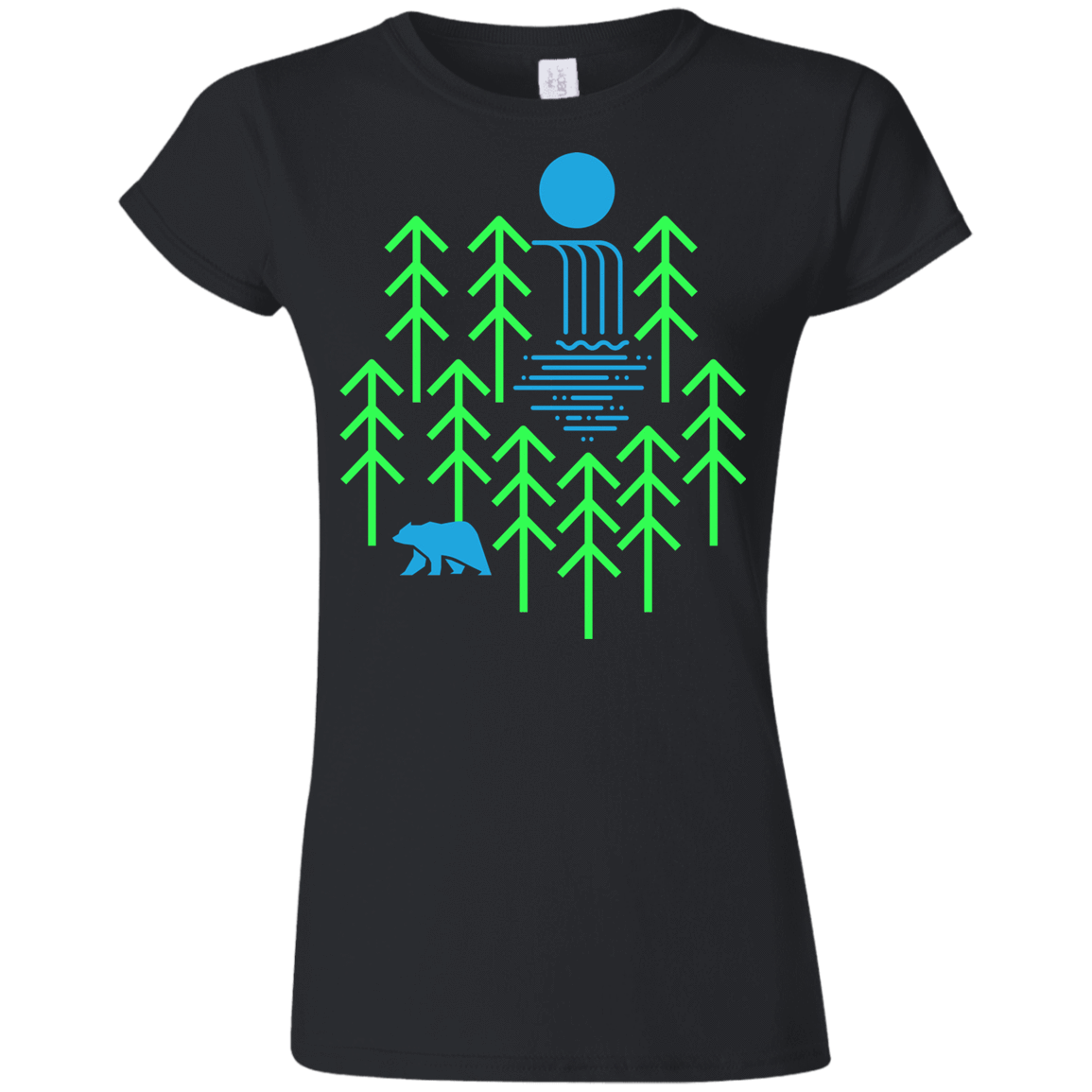 T-Shirts Black / S Waterfall Lake Junior Slimmer-Fit T-Shirt