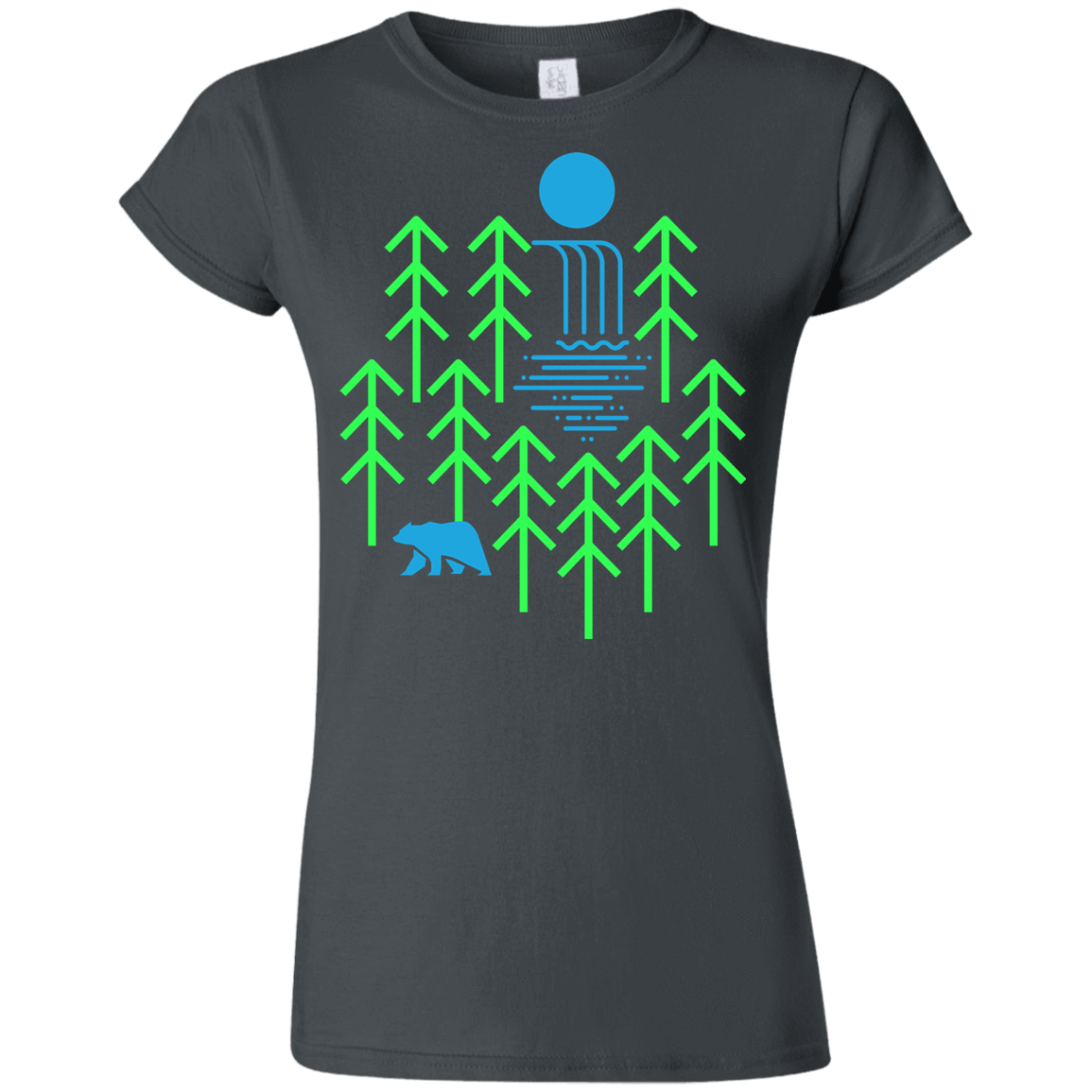 T-Shirts Charcoal / S Waterfall Lake Junior Slimmer-Fit T-Shirt