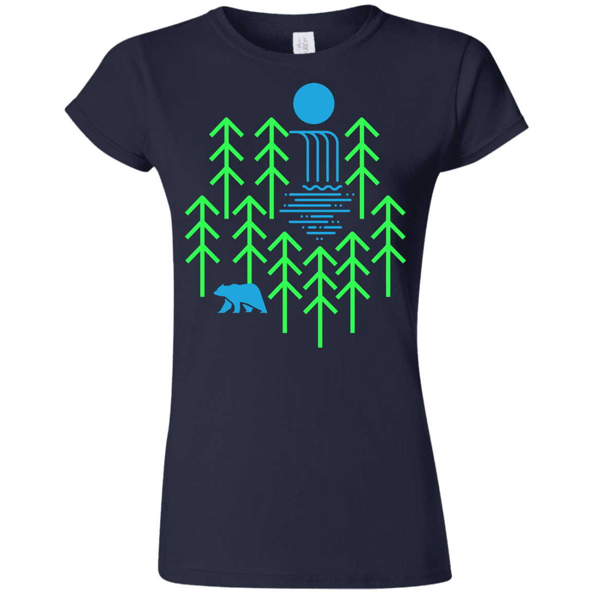 T-Shirts Navy / S Waterfall Lake Junior Slimmer-Fit T-Shirt