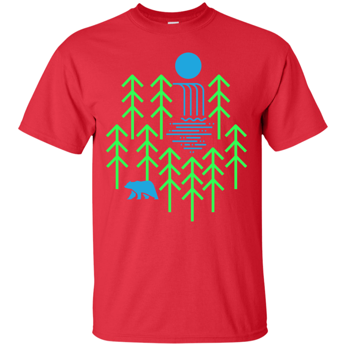 T-Shirts Red / S Waterfall Lake T-Shirt