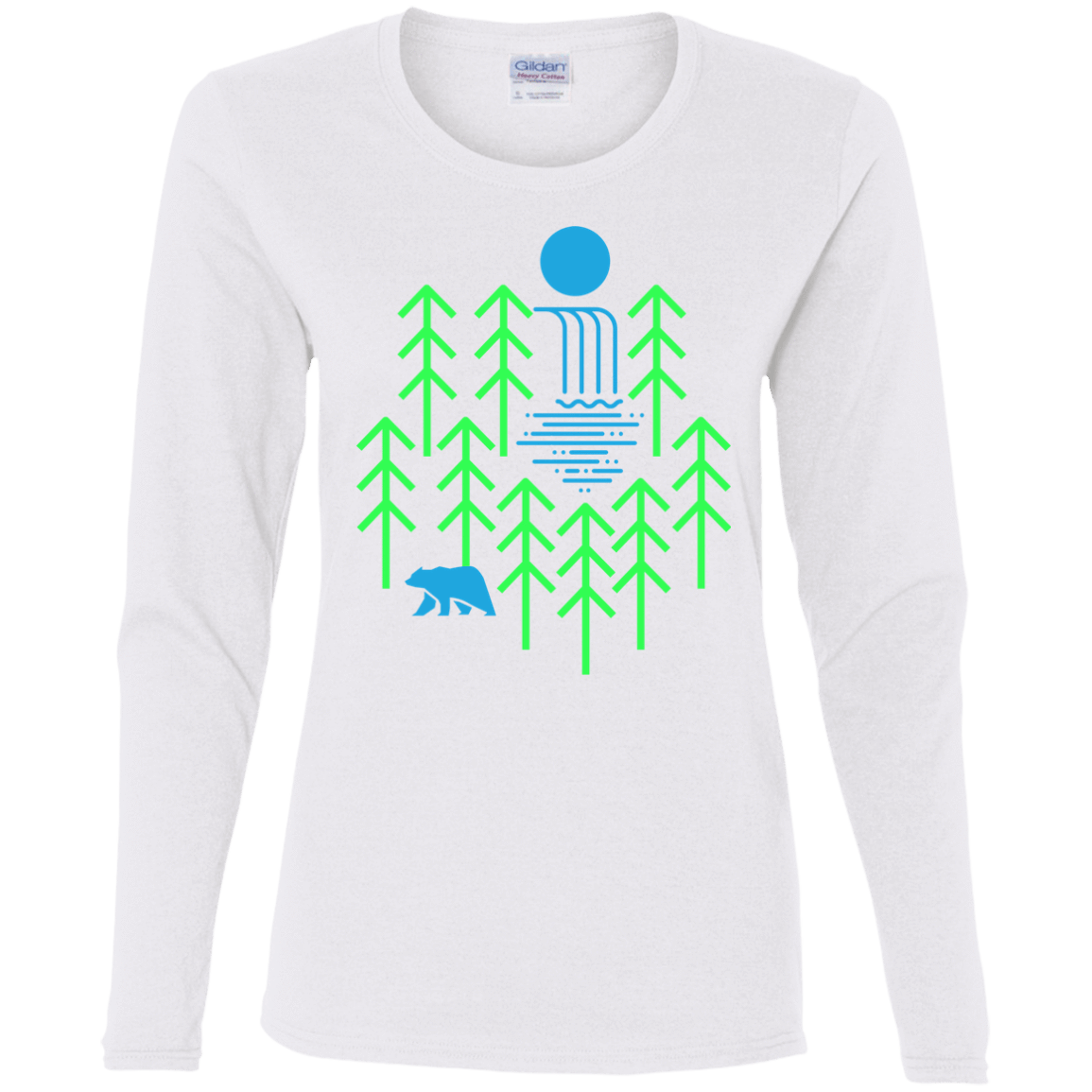 T-Shirts White / S Waterfall Lake Women's Long Sleeve T-Shirt