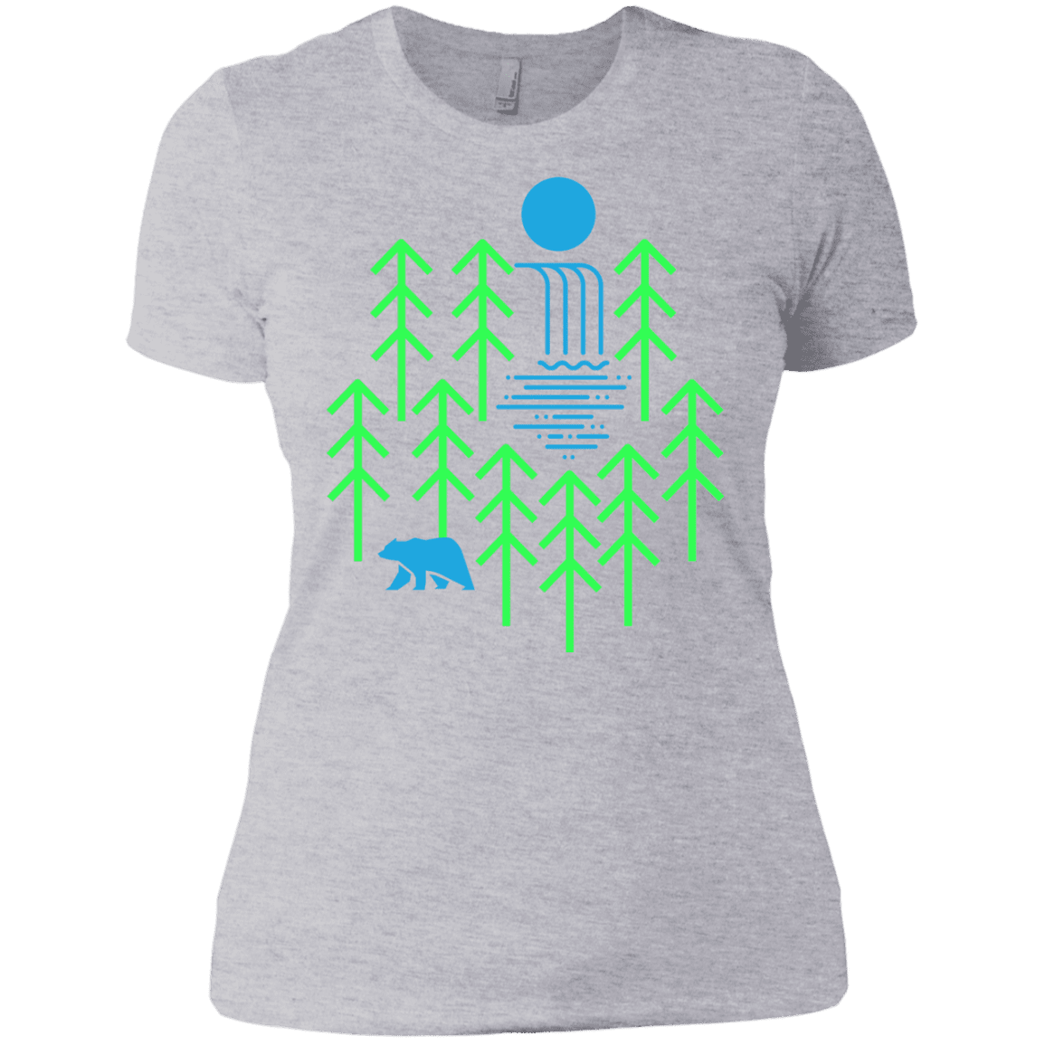 T-Shirts Heather Grey / X-Small Waterfall Lake Women's Premium T-Shirt