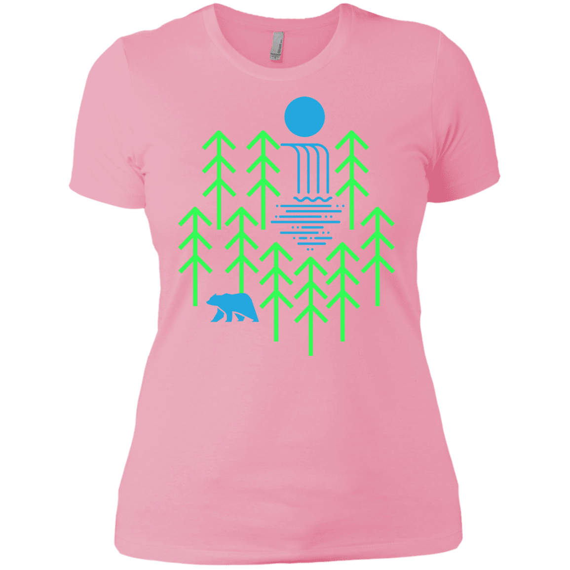 T-Shirts Light Pink / X-Small Waterfall Lake Women's Premium T-Shirt