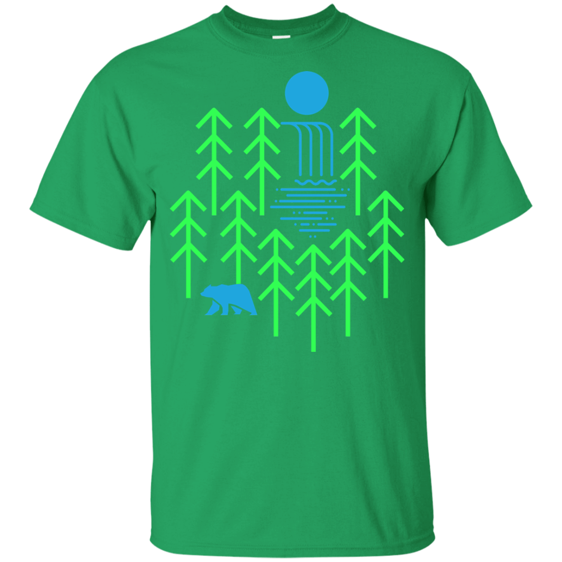 T-Shirts Irish Green / YXS Waterfall Lake Youth T-Shirt