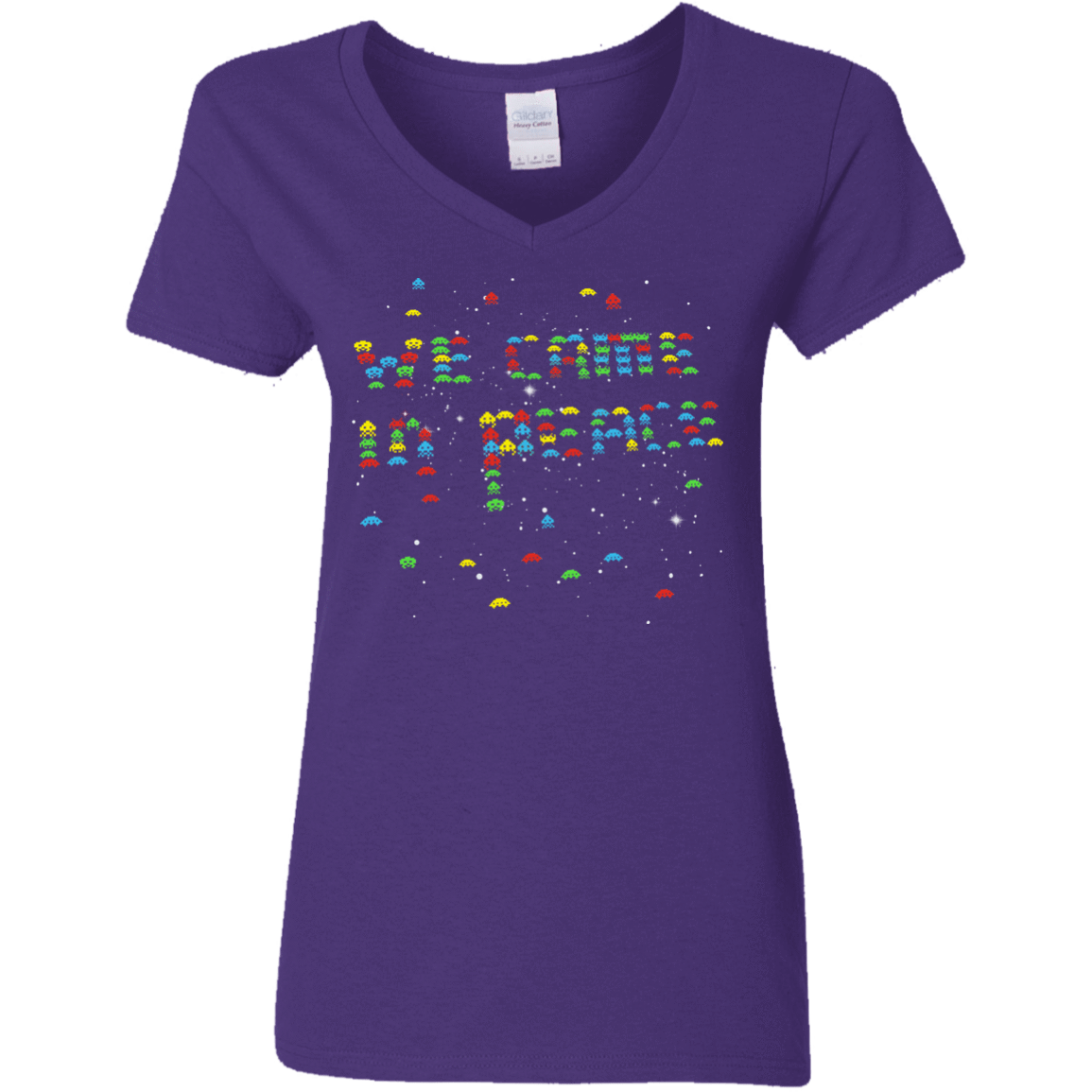 T-Shirts Purple / S We came in peace Women's V-Neck T-Shirt