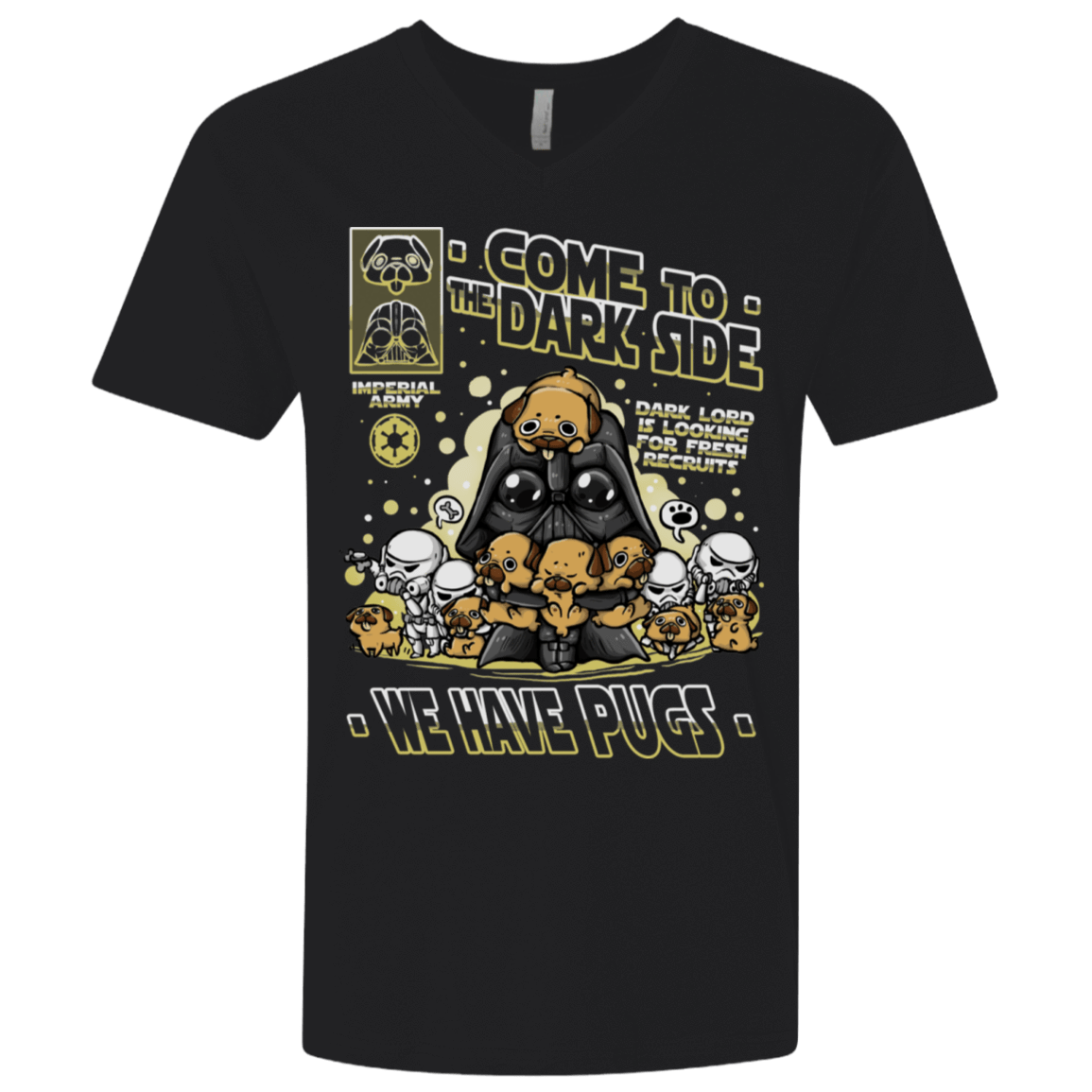 T-Shirts Black / X-Small We Have Pugs Men's Premium V-Neck