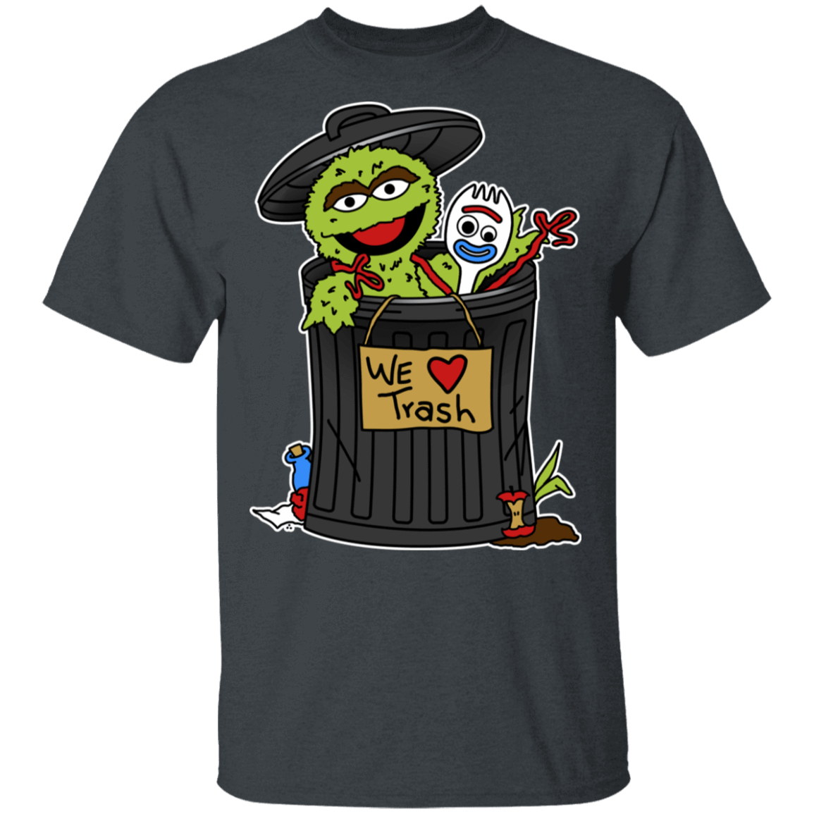 T-Shirts Dark Heather / S We Love Trash T-Shirt