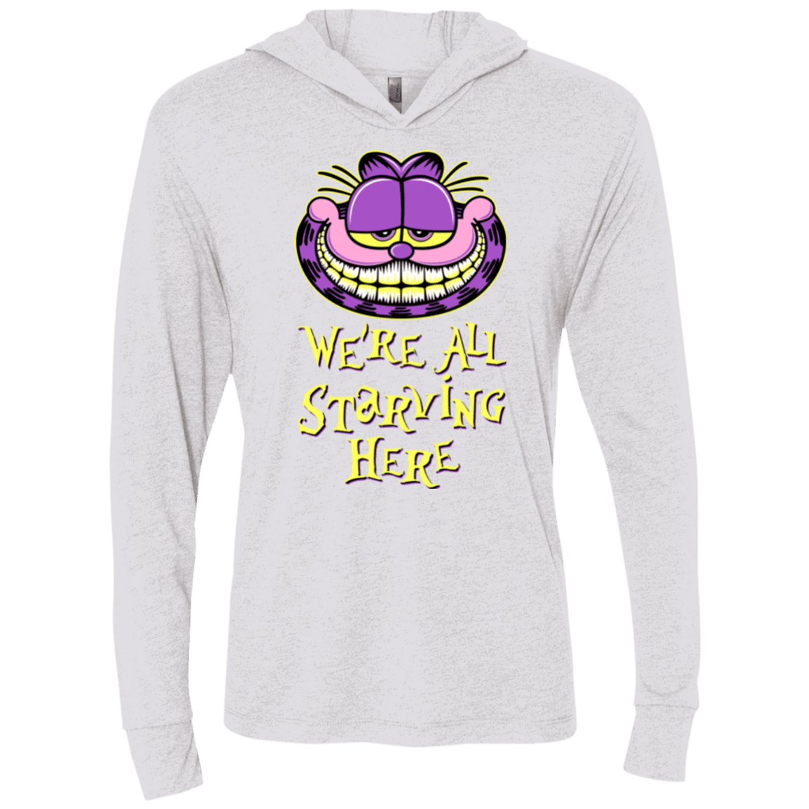 T-Shirts Heather White / X-Small We're all starving Triblend Long Sleeve Hoodie Tee