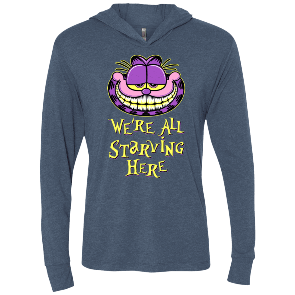 T-Shirts Indigo / X-Small We're all starving Triblend Long Sleeve Hoodie Tee