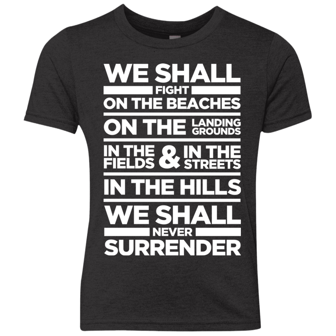 We Shall Fight On the Beaches Youth Triblend T-Shirt