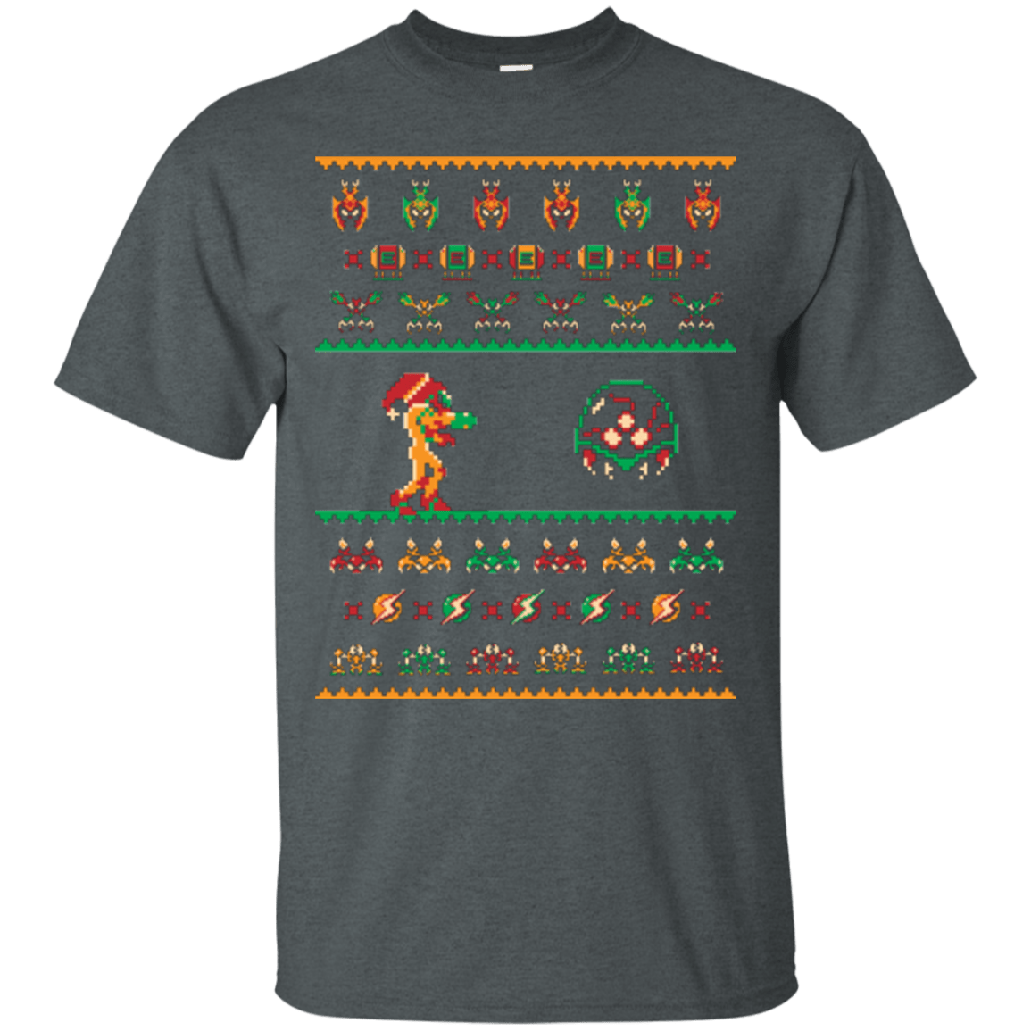 T-Shirts Dark Heather / Small We Wish You A Metroid Christmas T-Shirt