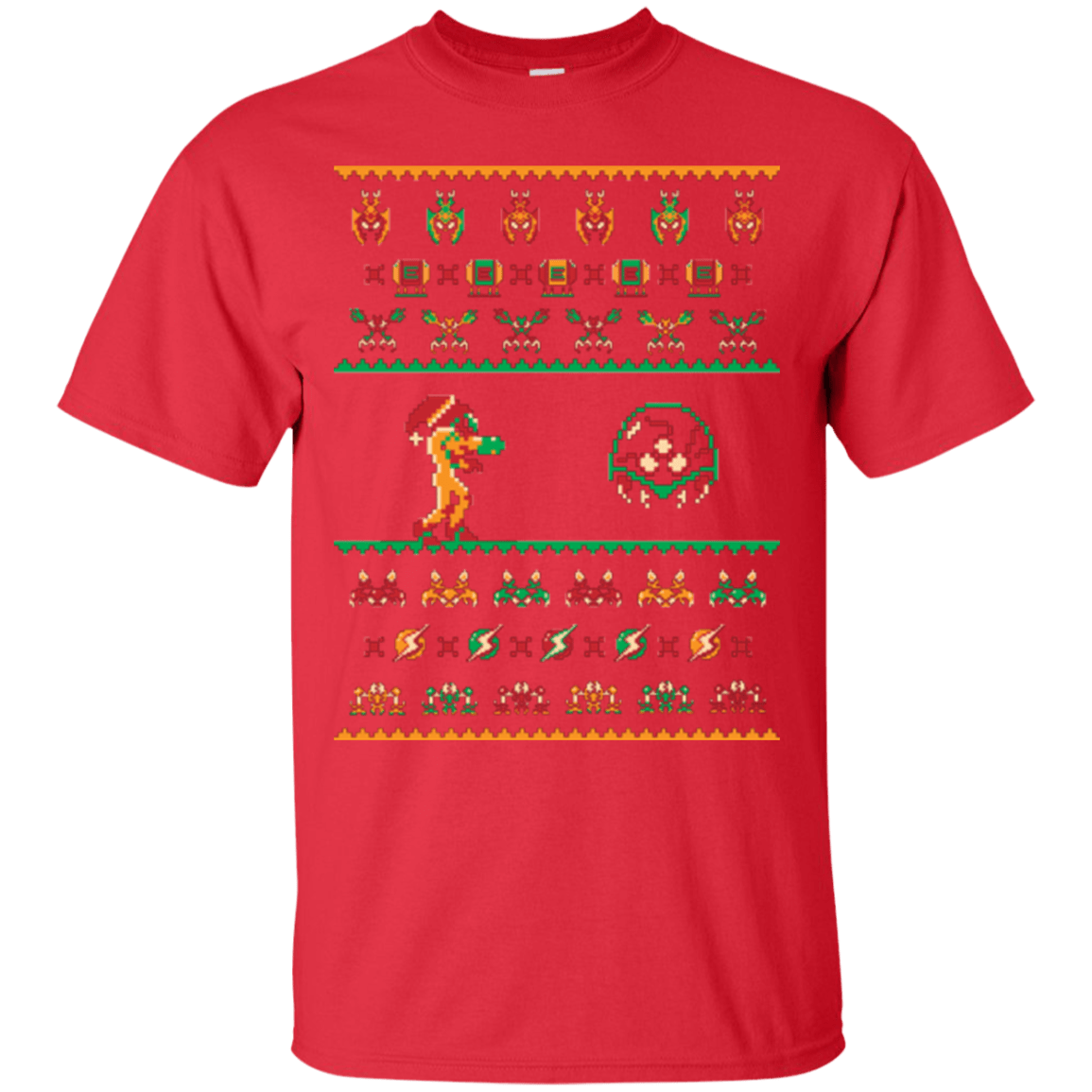 T-Shirts Red / Small We Wish You A Metroid Christmas T-Shirt