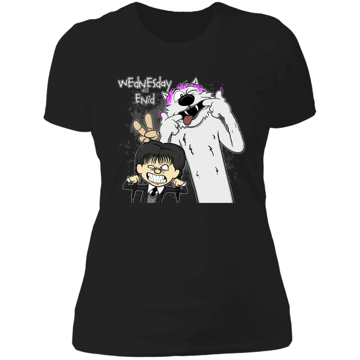 T-Shirts Black / X-Small Wednesday & Enid Women's Premium T-Shirt