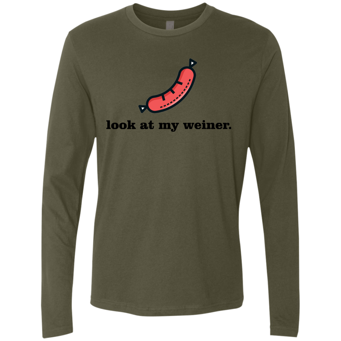 T-Shirts Military Green / Small Weiner Men's Premium Long Sleeve