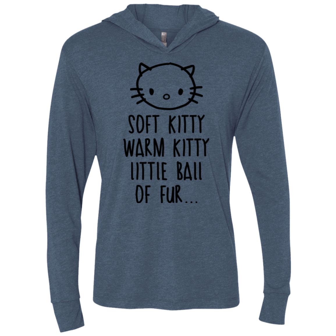 T-Shirts Indigo / X-Small Weird Kitty Triblend Long Sleeve Hoodie Tee