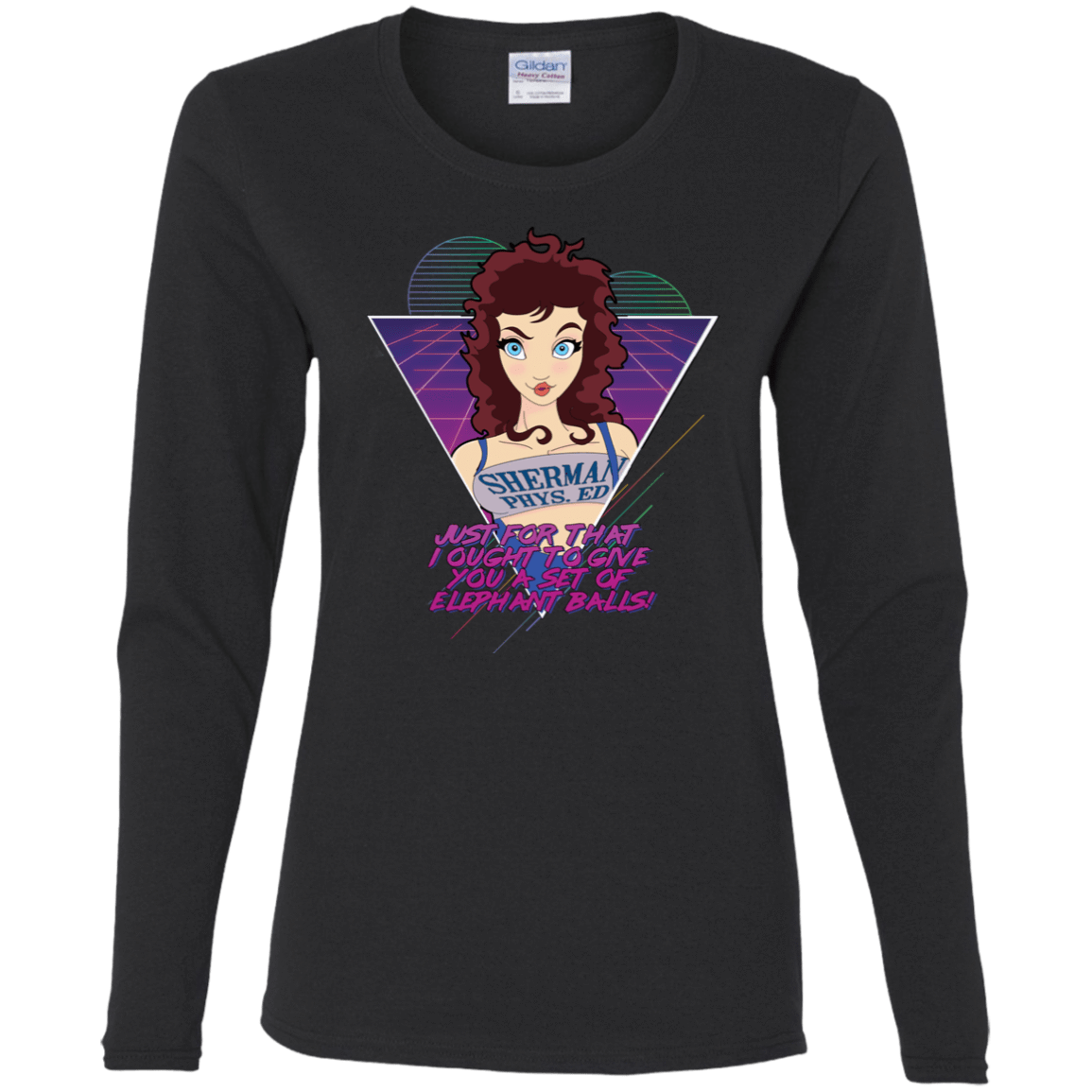 T-Shirts Black / S Weird Science Elephant Balls Women's Long Sleeve T-Shirt