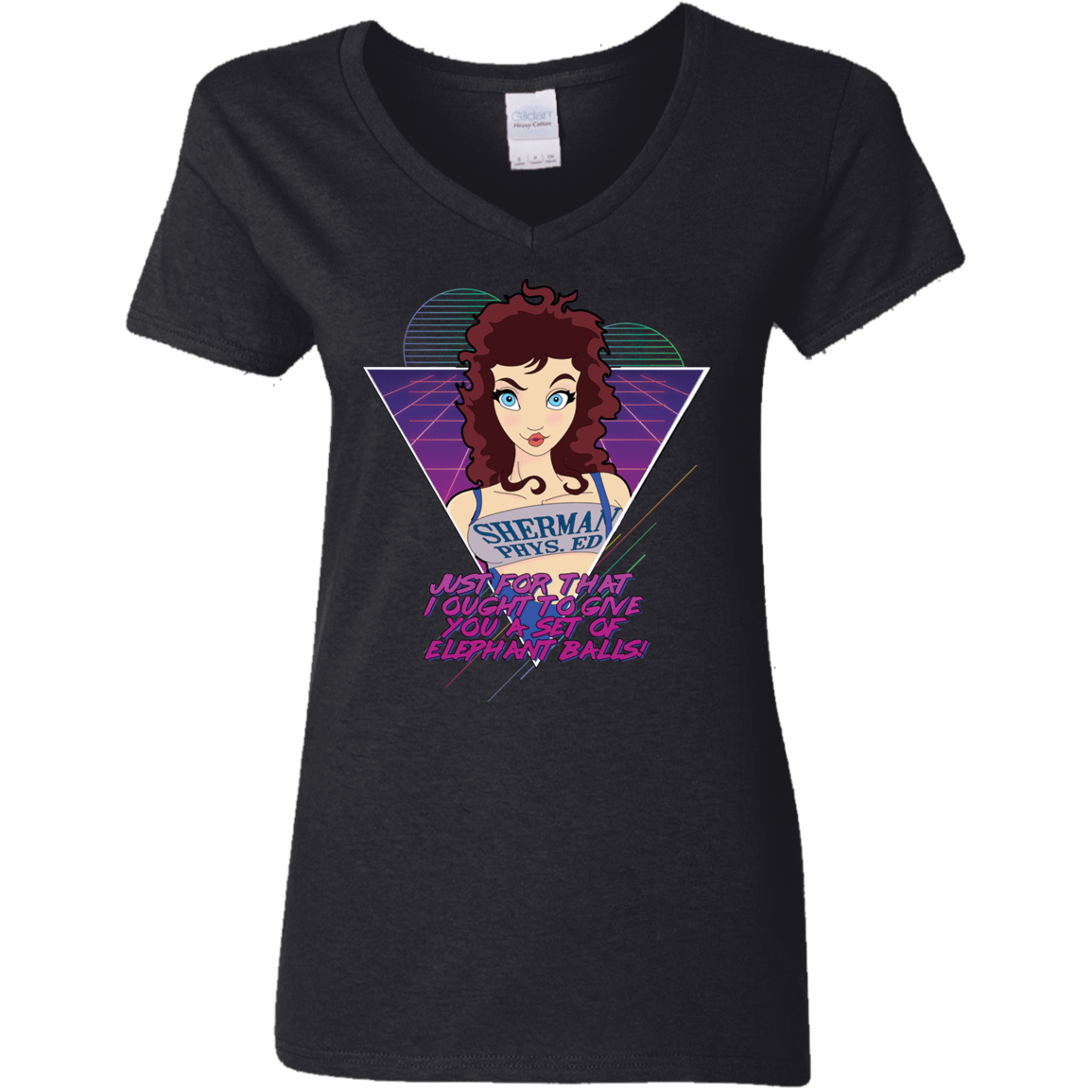T-Shirts Black / S Weird Science Elephant Balls Women's V-Neck T-Shirt
