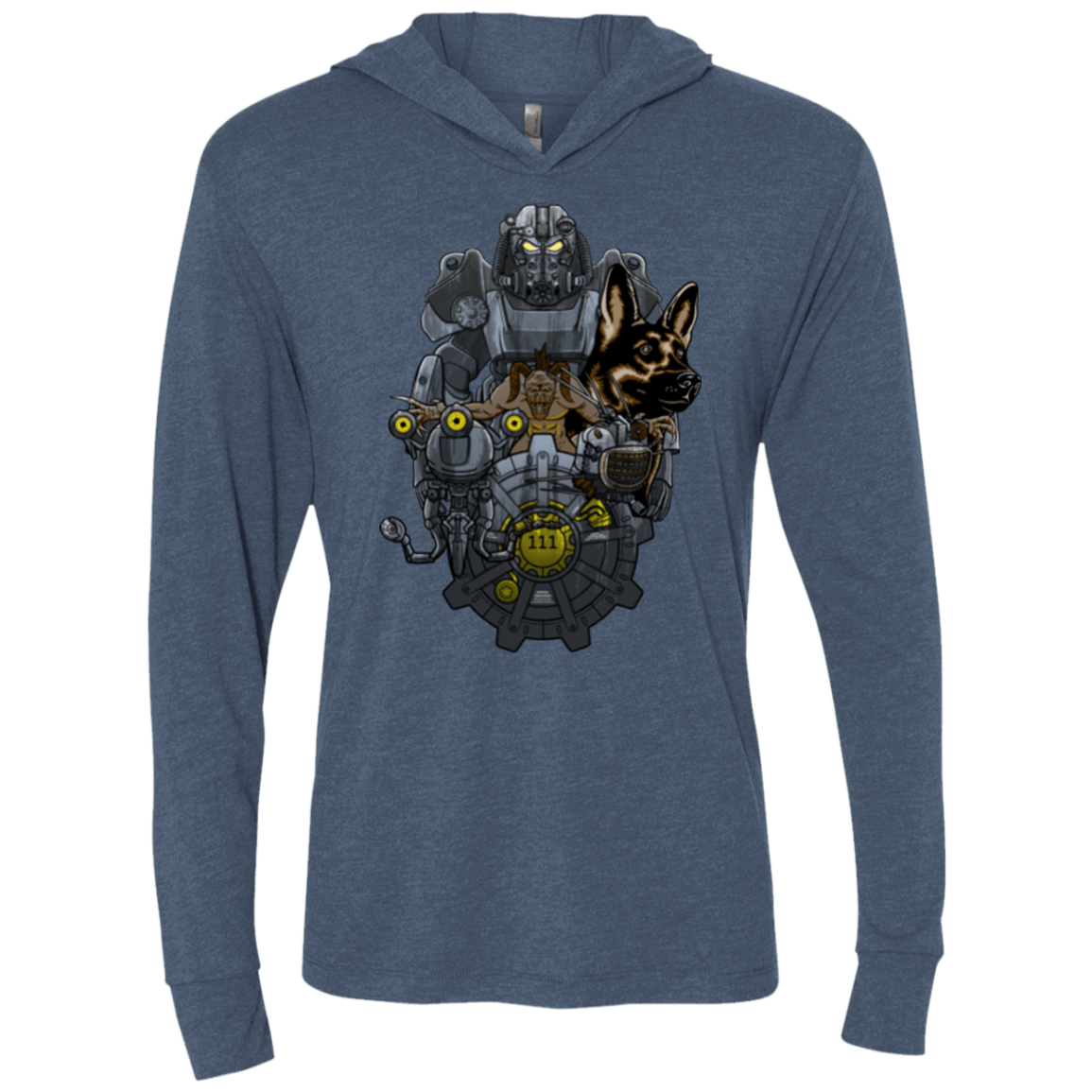 T-Shirts Indigo / X-Small Welcome home Triblend Long Sleeve Hoodie Tee