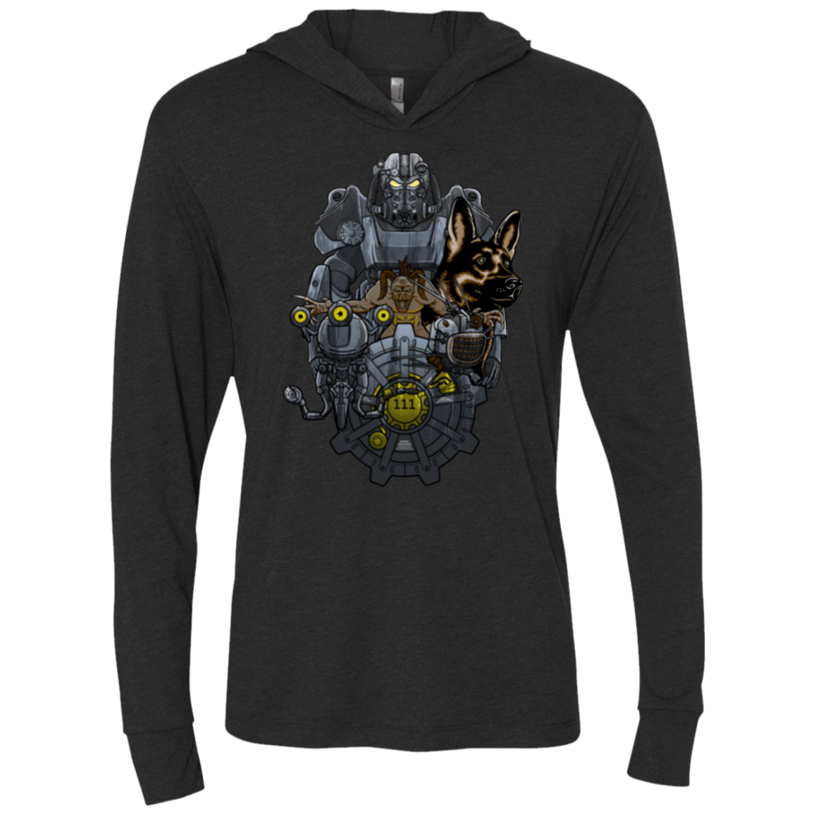 T-Shirts Vintage Black / X-Small Welcome home Triblend Long Sleeve Hoodie Tee