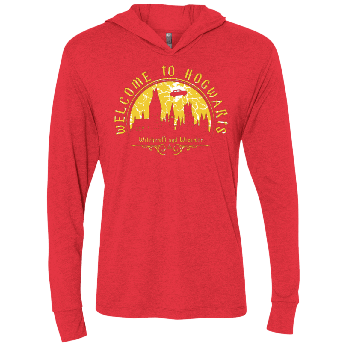 T-Shirts Vintage Red / X-Small Welcome to Hogwarts Triblend Long Sleeve Hoodie Tee