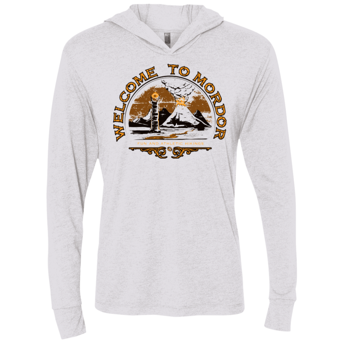 T-Shirts Heather White / X-Small Welcome to Mordor Triblend Long Sleeve Hoodie Tee