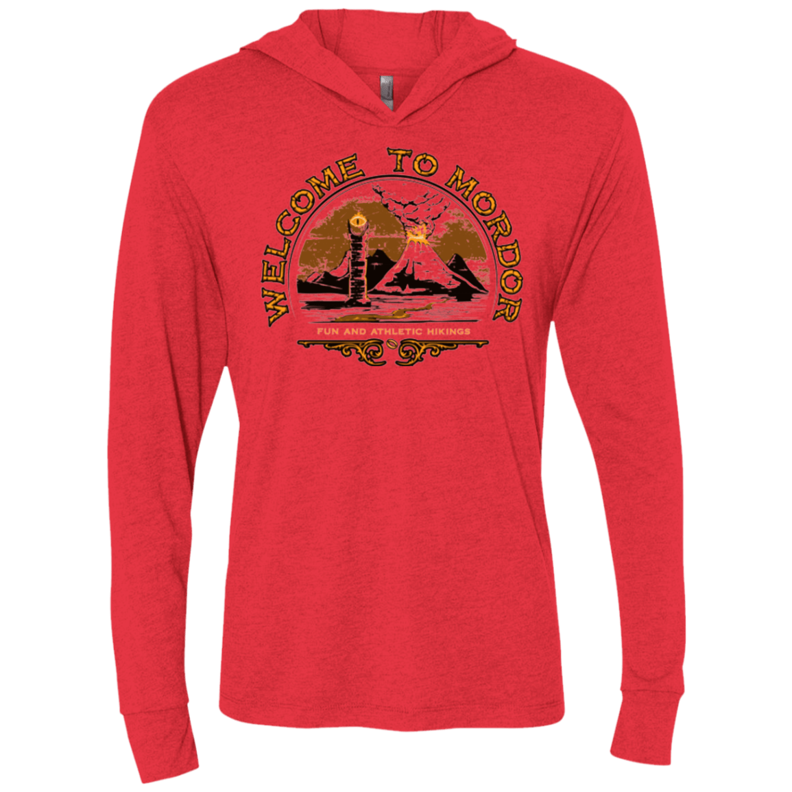 T-Shirts Vintage Red / X-Small Welcome to Mordor Triblend Long Sleeve Hoodie Tee