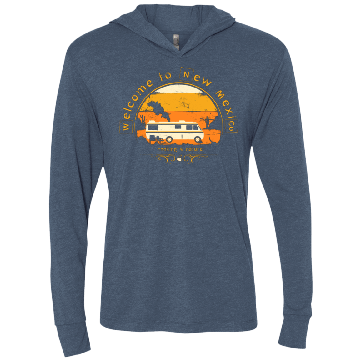 T-Shirts Indigo / X-Small Welcome to New Mexico Triblend Long Sleeve Hoodie Tee