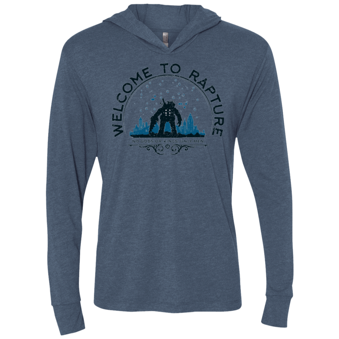 T-Shirts Indigo / X-Small Welcome to Rapture Triblend Long Sleeve Hoodie Tee