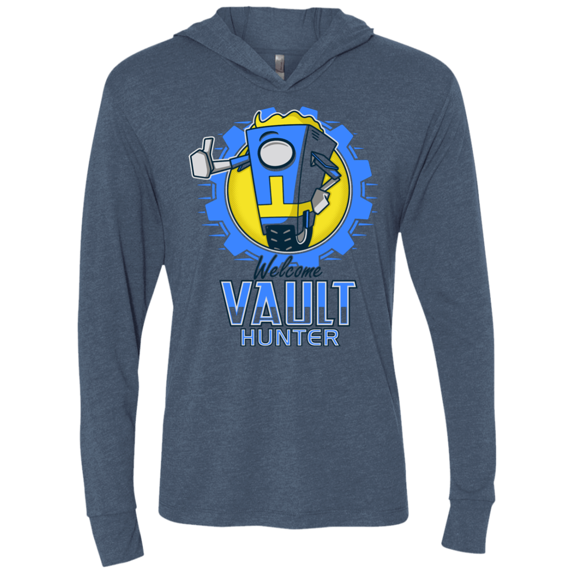 Welcome Vault Hunter Triblend Long Sleeve Hoodie Tee