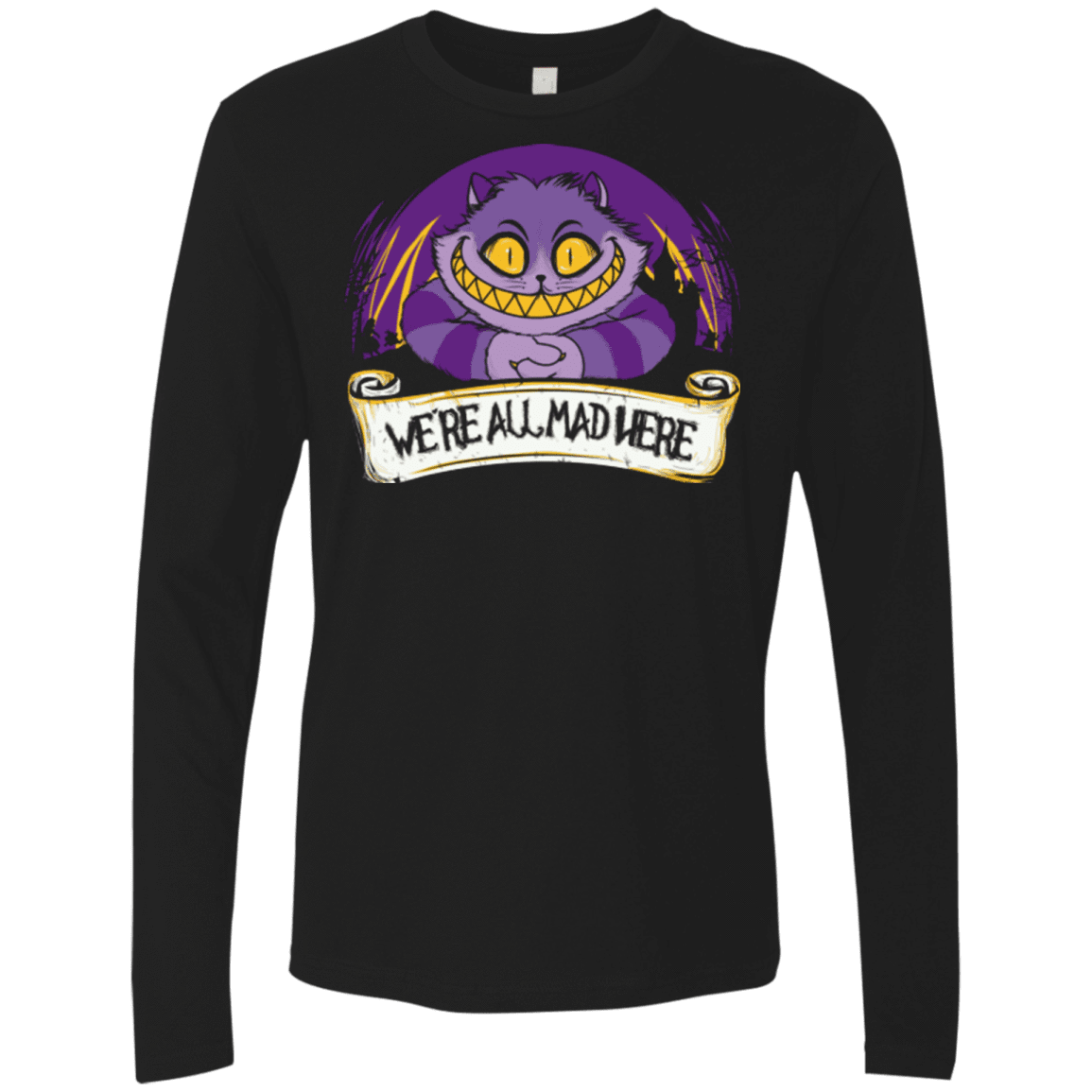 T-Shirts Black / Small Were All Mad Here Men's Premium Long Sleeve