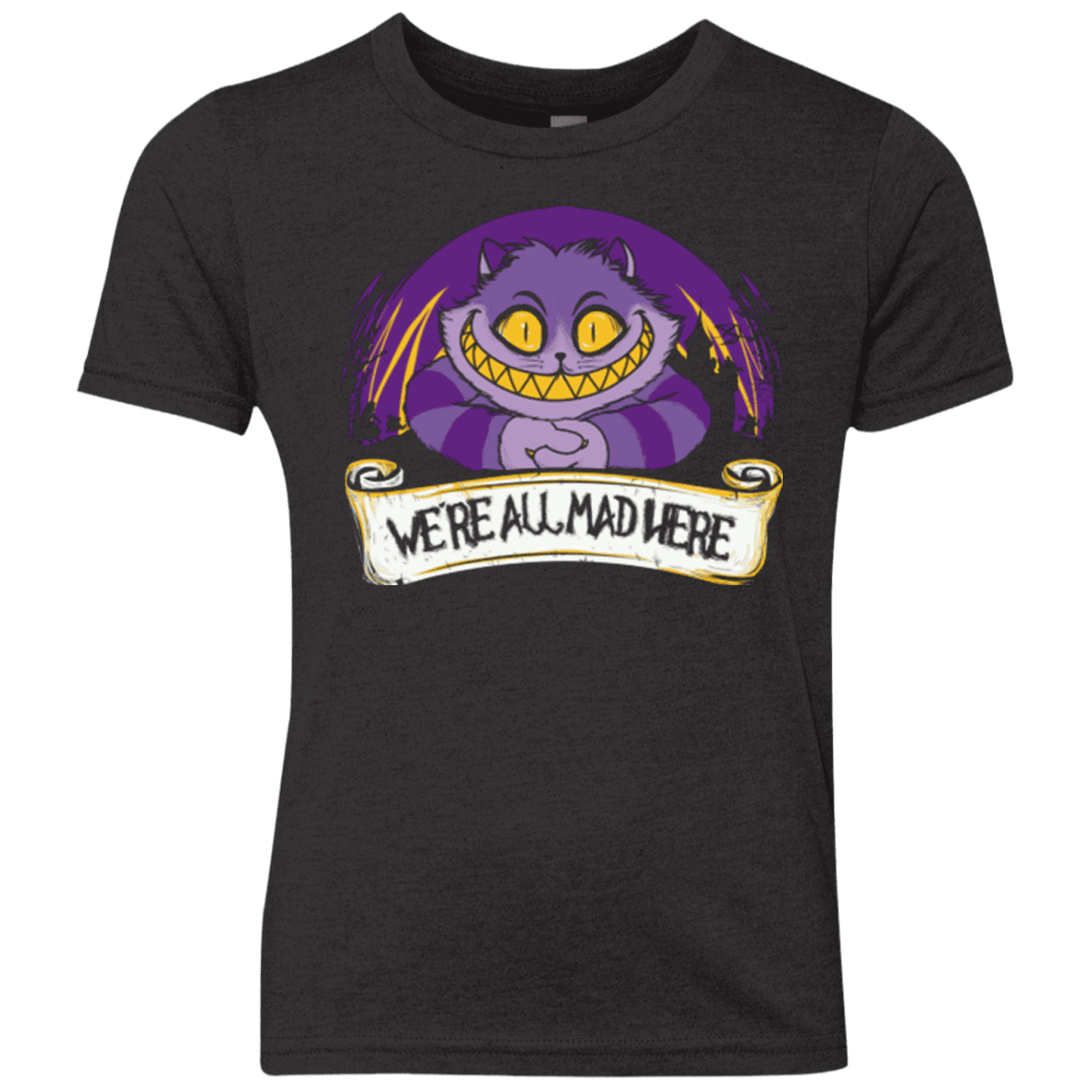 T-Shirts Vintage Black / YXS Were All Mad Here Youth Triblend T-Shirt