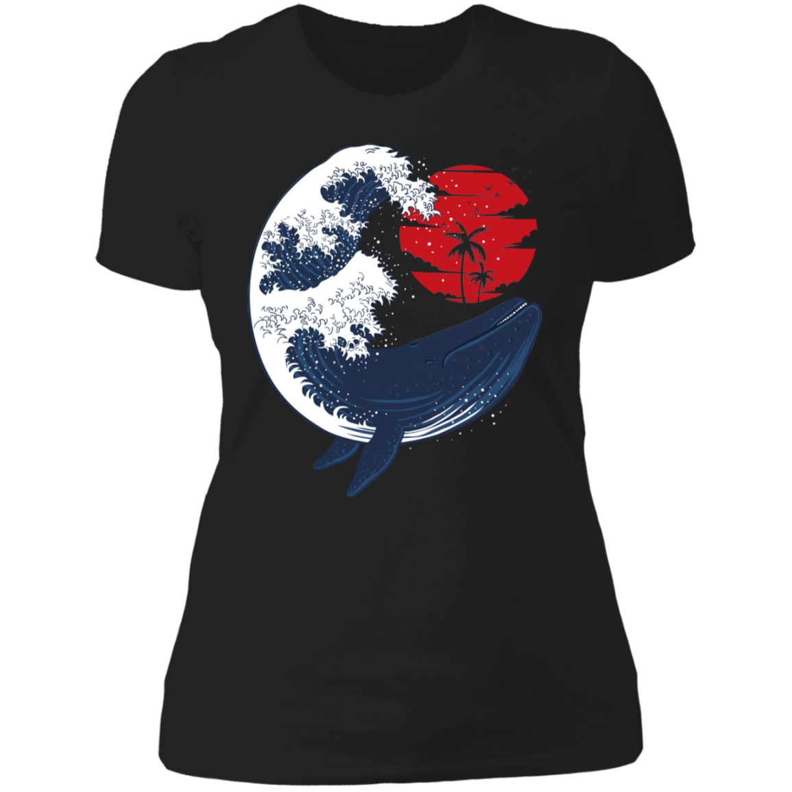 T-Shirts Black / X-Small Whale Wave Women's Premium T-Shirt