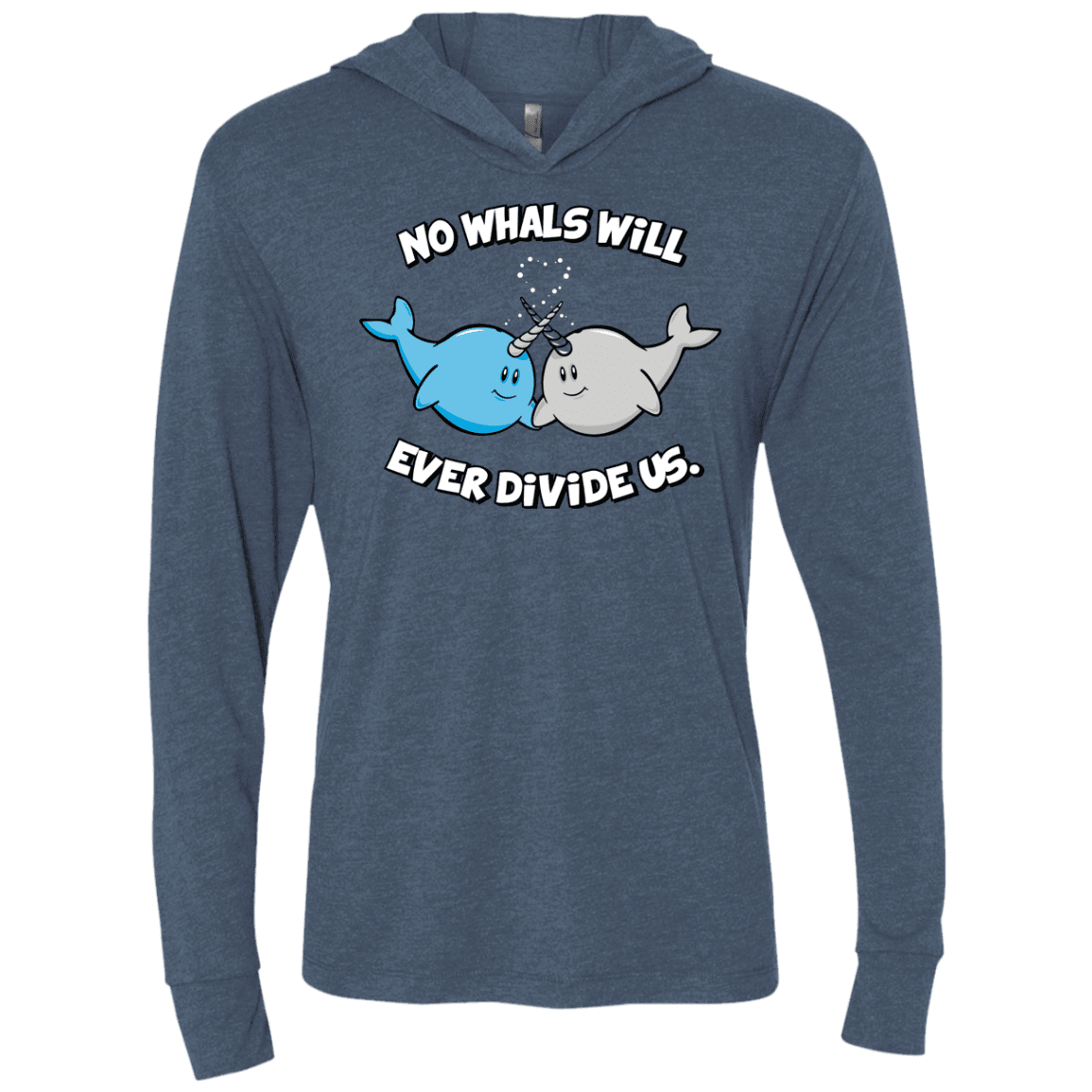 T-Shirts Indigo / X-Small Whals Triblend Long Sleeve Hoodie Tee