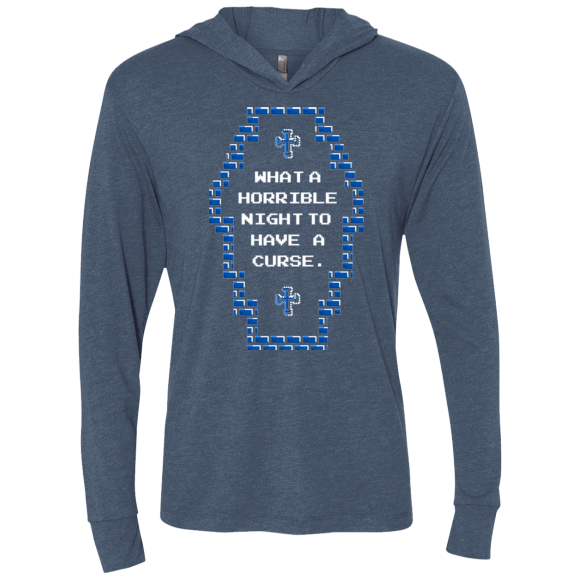 T-Shirts Indigo / X-Small What a Horrible Night Triblend Long Sleeve Hoodie Tee