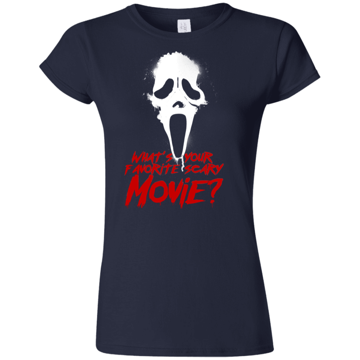T-Shirts Navy / S What's Your Favorite Scary Movie Junior Slimmer-Fit T-Shirt