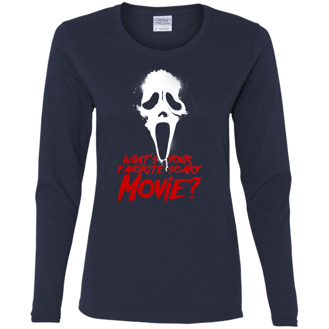 T-Shirts Navy / S What's Your Favorite Scary Movie Women's Long Sleeve T-Shirt