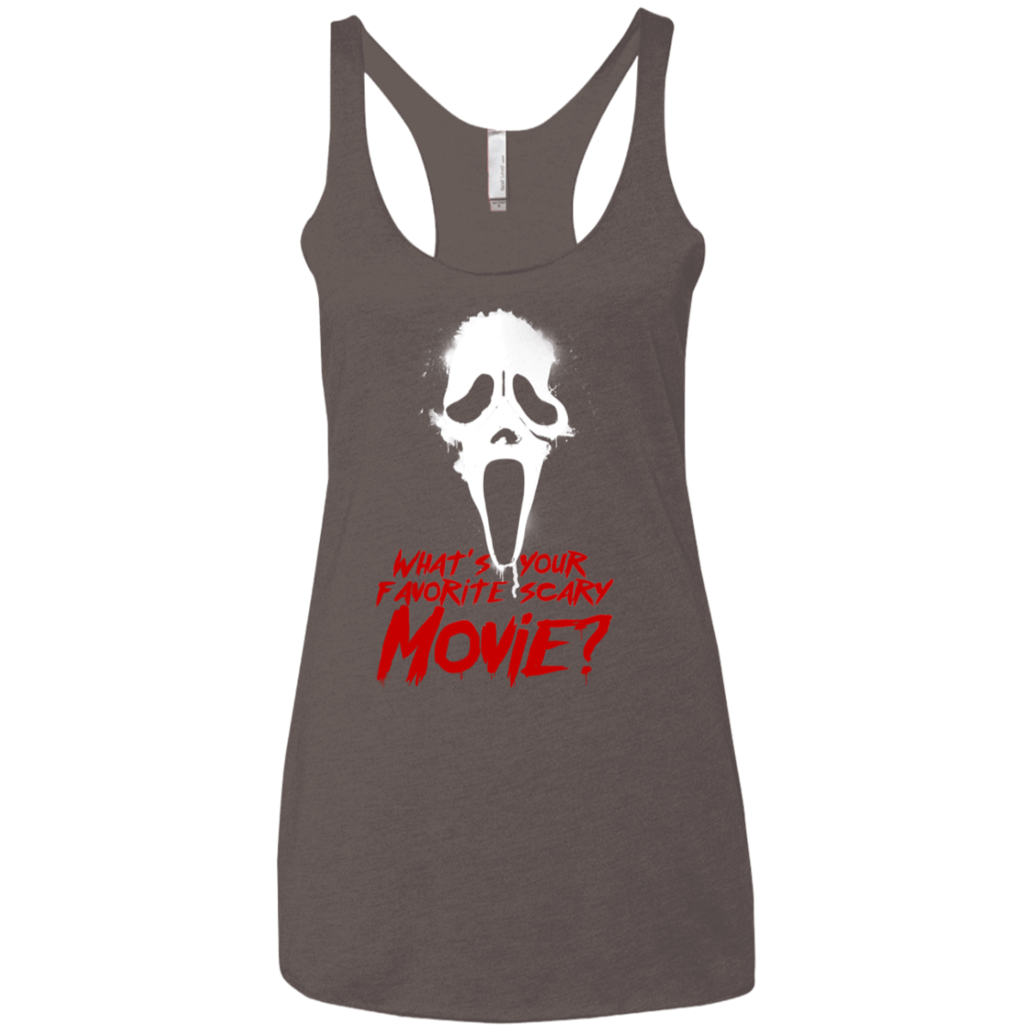 T-Shirts Macchiato / X-Small What's Your Favorite Scary Movie Women's Triblend Racerback Tank