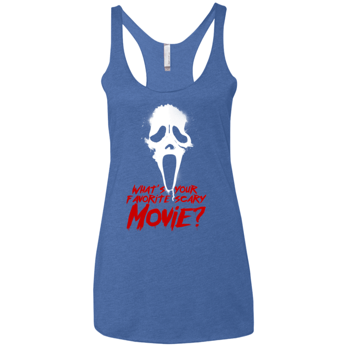 T-Shirts Vintage Royal / X-Small What's Your Favorite Scary Movie Women's Triblend Racerback Tank