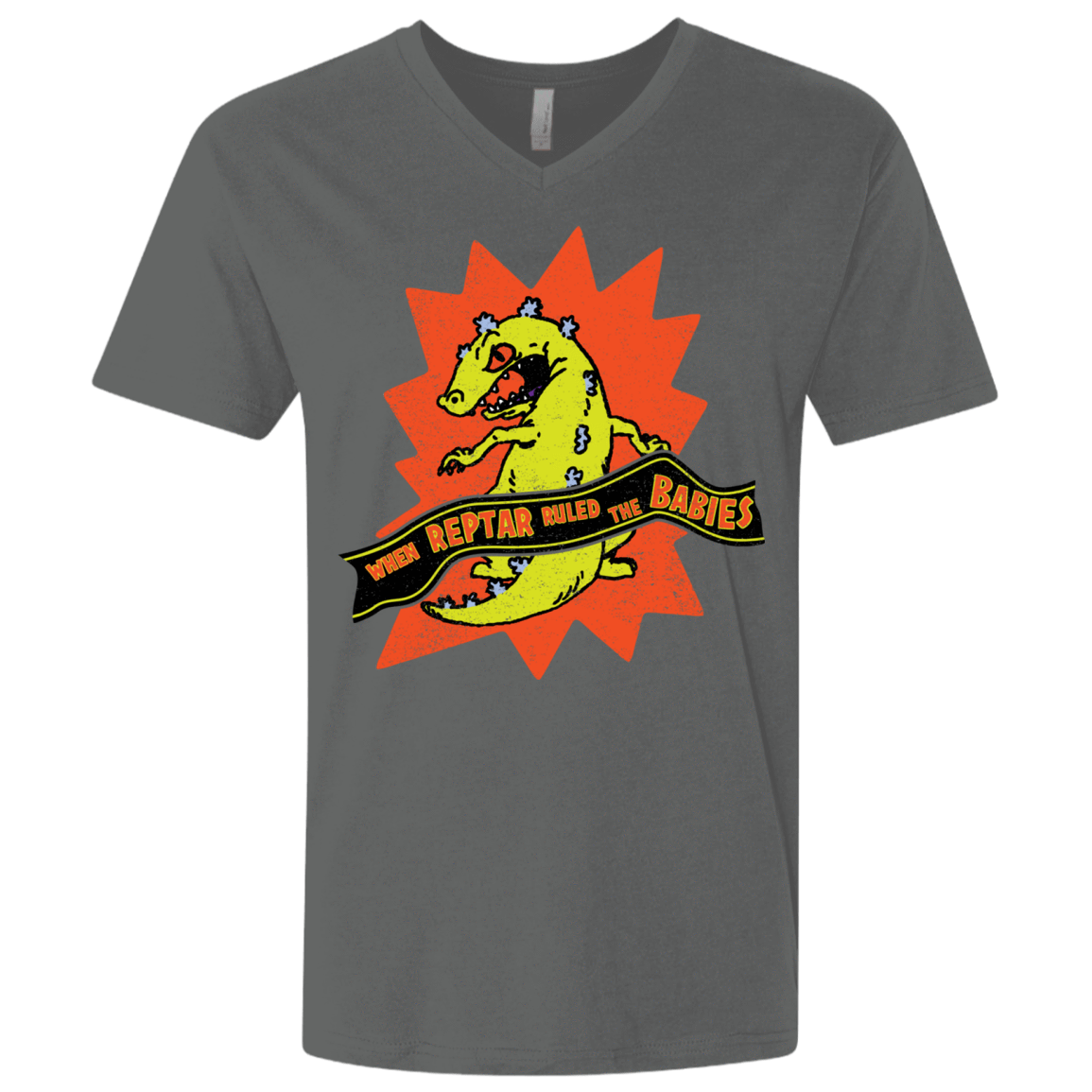 T-Shirts Heavy Metal / X-Small When Reptar Ruled The Babies Men's Premium V-Neck
