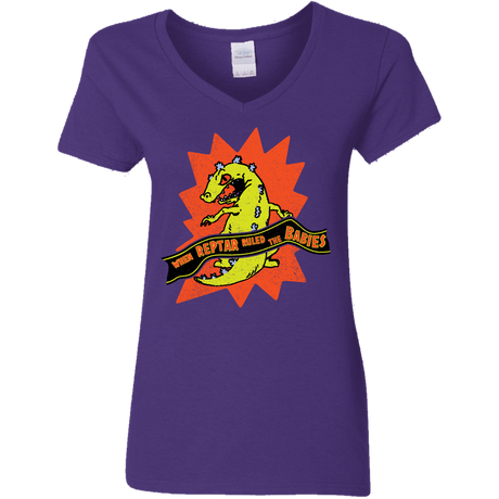 T-Shirts Purple / S When Reptar Ruled The Babies Women's V-Neck T-Shirt