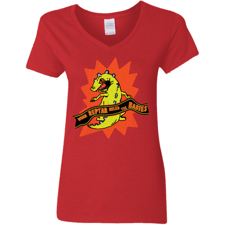 T-Shirts Red / S When Reptar Ruled The Babies Women's V-Neck T-Shirt