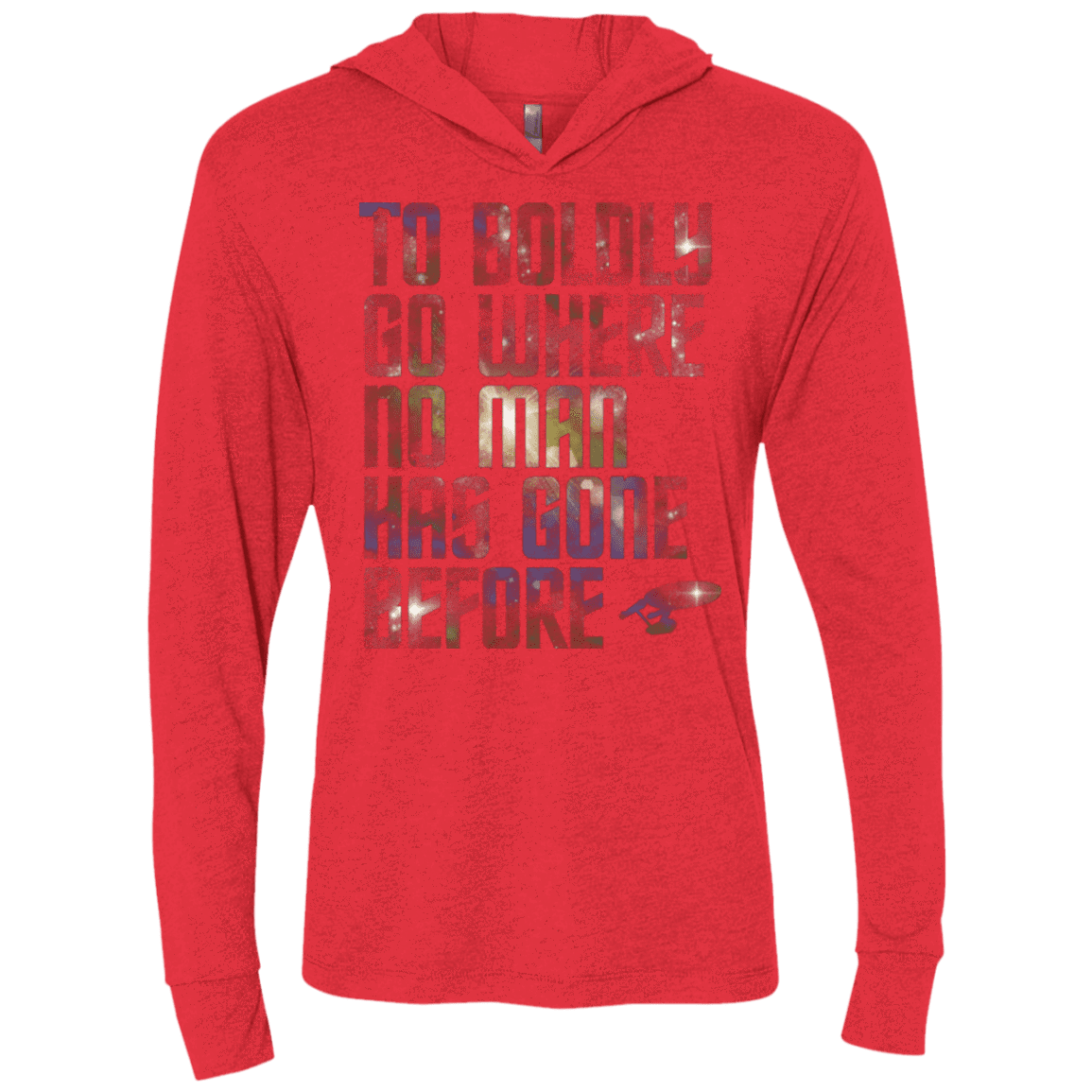 T-Shirts Vintage Red / X-Small Where no Man has gone Before Triblend Long Sleeve Hoodie Tee