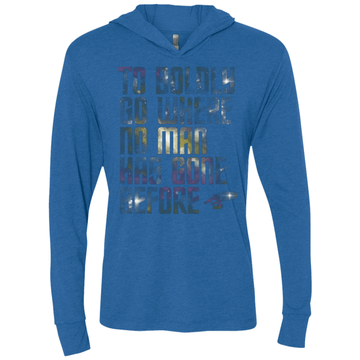 T-Shirts Vintage Royal / X-Small Where no Man has gone Before Triblend Long Sleeve Hoodie Tee