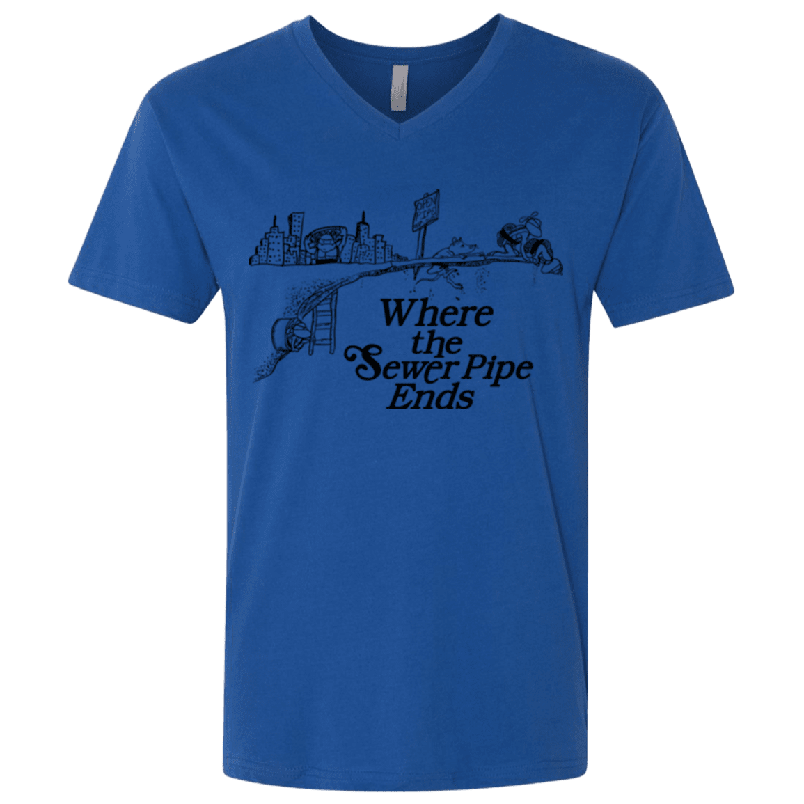 T-Shirts Royal / X-Small Where the Sewer Pipe Ends Men's Premium V-Neck
